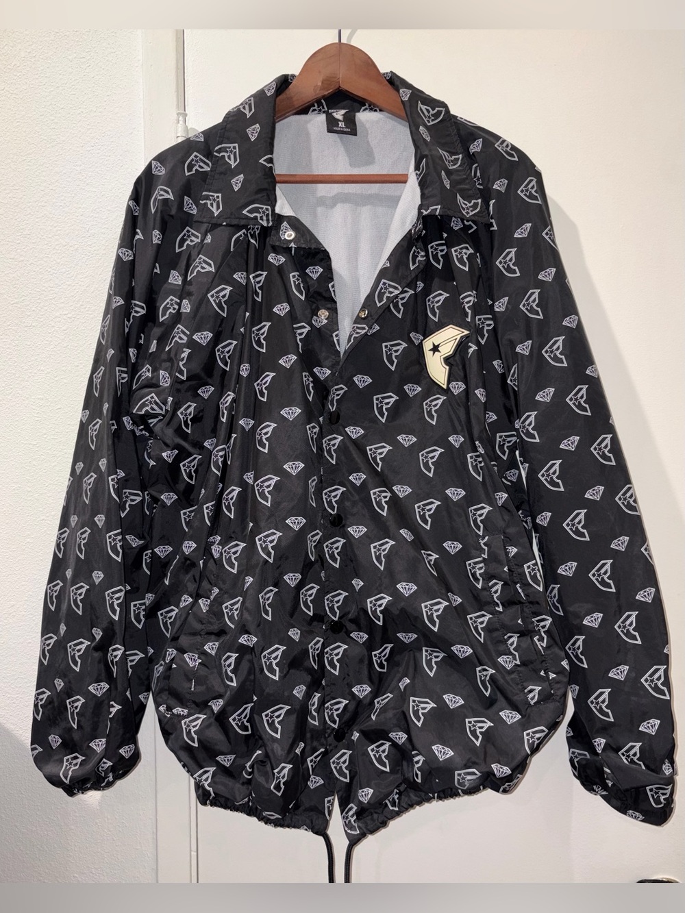 Famous Stars & Straps Black Jacket with White Logo Print